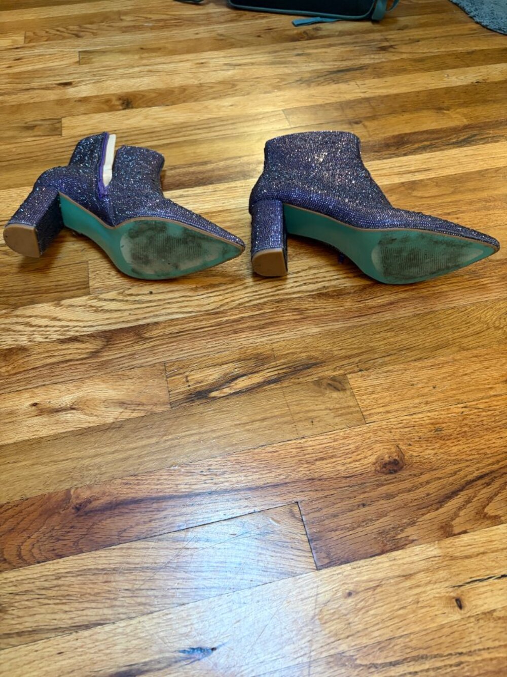 Betsey Johnson Cady Bootie Size 11 Purple Sparkle - Picture 4 of 4